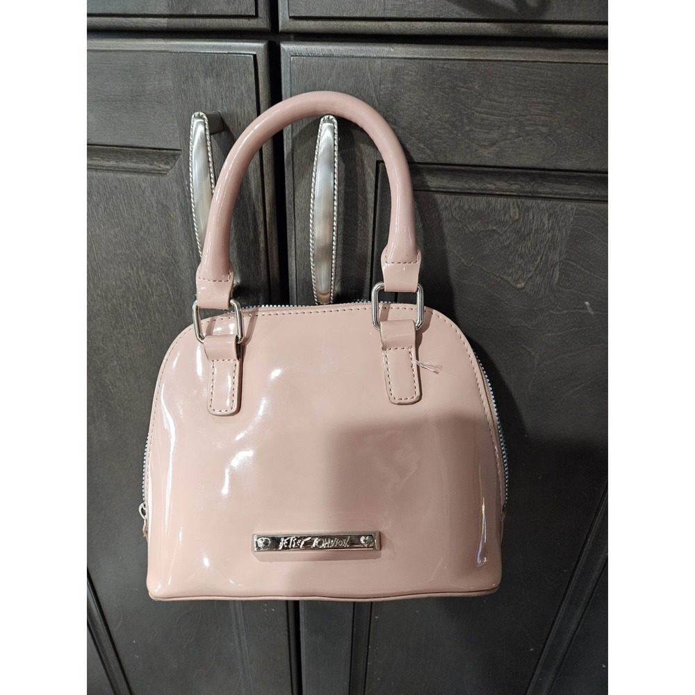 Betsey Johnson Women's Pink Top Handle Bag Detachable Strap Floral Lining